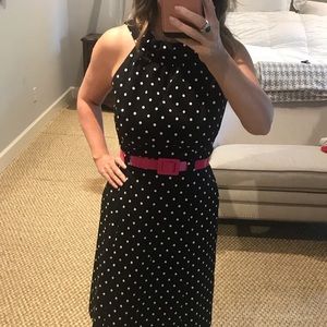 Eliza J black polka dot dress